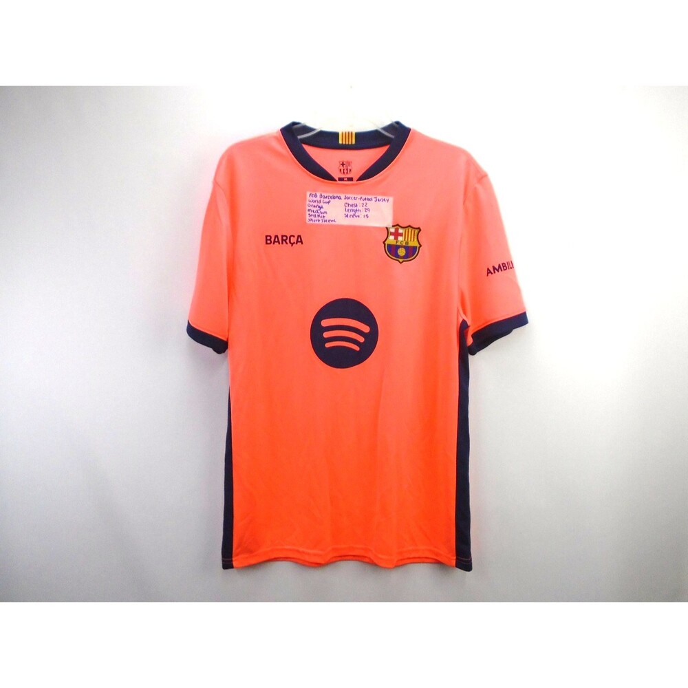 FC Barcelona 2025/26 Third Jersey Orange Spotify Soccer Shirt Mens Size Medium